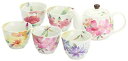 セラミック藍 花かおり 5客ポット茶器 2366