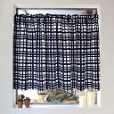 スタイルデコール(STYLE Decor) カフェカーテン 綿100% (72cm×142cm)スタンダードタイプ インディゴチェック W3902530