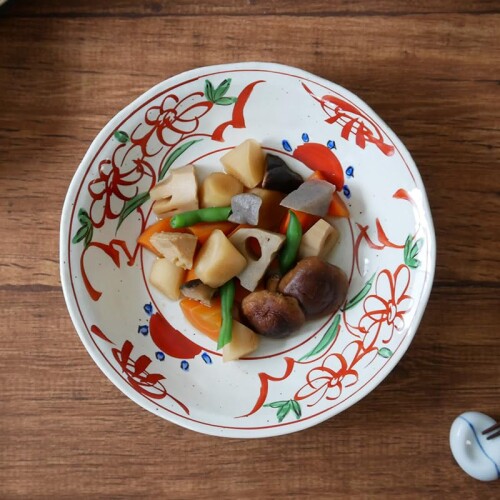 EAST table(イーストテーブル)深皿 粉引 手描き赤絵 21.5cm 和食器 16-021 日本製 レンジ対応 mannishboy-24322946 マニッシュボーイ サンプル画像2