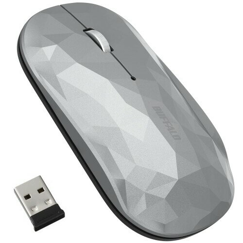 バッファロー ワイヤレス モバイルマウス 2.4GHz レシーバー付属 FLEXUS 薄型軽量 3ボタン 無線 静音 BlueLED MIL規格準拠 dpi切替(600/1200) プレゼンテーションモード搭載 節電モデル 最大582日使