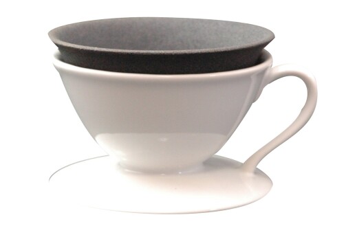 東洋セラミックス 有田焼 ニューセラミックフィルター (ドリッパー付き) ホワイト B028 フィルター:11.0×5.5cm、ドリッパー:10.5×12.5×7.2cm(セット時:13.0×11.0×8.0cm)