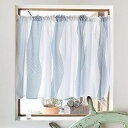 スタイルデコール(STYLE Decor) カフェカーテン 綿100% (72cm×100cm) スタンダードタイプ ウォーターフロー W3900110 ブルー