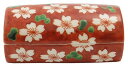 京焼 清水焼 手描き 琴型 楊枝入 赤桜 TG-002A