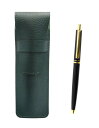 2個パック シボ革ペンケースモスグリーン AP300昭和40年代復刻ノック式金属クリップボールペンセット 黒 SASMG-AP300B-B-2