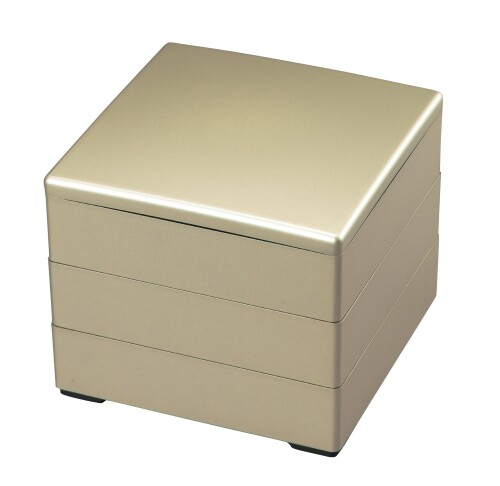 割烹漆器 若泉漆器 重箱 6.5寸重 シャンパンゴールド（内黒）3段H-155-61A