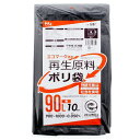 ハウスホールドジャパン ポリ袋 再生原料40% エコマーク付 (ケース販売) 黒 90L GI97 10枚入×20個セット