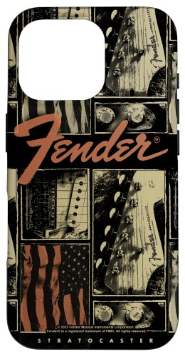 Fender Vintage Stratocaster Americana Distressed Collage スマホケース iPhone 16 Pro 用