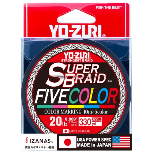 YO-ZURI(ヨーヅリ) PEライン スーパーブレイドファイブカラー 330YDS 20Lbs カラー:5色