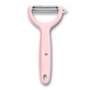 VICTORINOX(ビクトリノックス) ピーラー 食洗機対応 切れ味がよい横型皮むき器 波刃 ローズ ダブル波刃で柔らかい皮も固い皮もスムーズにむける ユニバーサルピーラー 7.6079.52