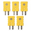 林電工 (Hayashi Denko) 熱電対用標準形コネクタープラグ Kタイプ 黄 50×25.4×12.8mm 5個入り SHM-K-5P
