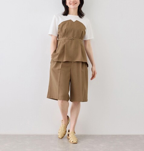 ロペピクニック エアリーリネンライク ドッキングカットトップス レディース GDM16220 キャメル (25) F mannishboy-24930046 マニッシュボーイ サンプル画像3