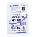 ハウスホールドジャパン ポリ袋 再生原料40% エコマーク付 (ケース販売) 半透明 45L GI44 10枚入×60個セット