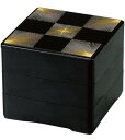J-kitchens 日本製 重箱 3段 4.5寸 彩 黒松葉市松 13.4cm x 13.4cm x 12.7cm