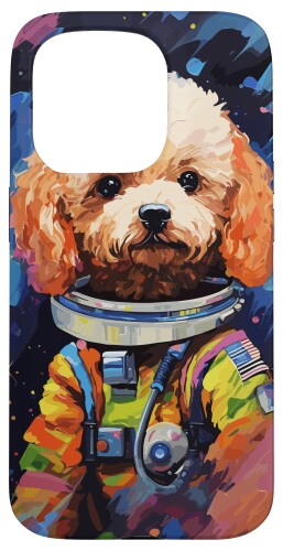 トイプードルスペース宇宙飛行士犬オーナー スマホケース iPhone 15 Pro 用