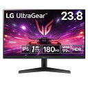 LG ゲーミングモニター UltraGear 24GS60F-B 23.8インチ/PCゲーム、家庭用ゲーム/フルHD(1920×1080) /アンチグレア/180Hz/IPS 1ms(GTG)/FreeSyncTM テクノロジー/G-Sync Compatible/HDR10/DisplayPort/HDMI/チルト調整