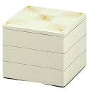 J-kitchens 重箱 3段 5.5寸 彩 お重箱 白松葉市松 16.7cm x 16.7cm x 14.8cm 日本製