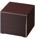 J-kitchens 重箱 3段 5.5寸 彩 お重箱 新溜 16.7cm x 16.7cm x 14.8cm 日本製