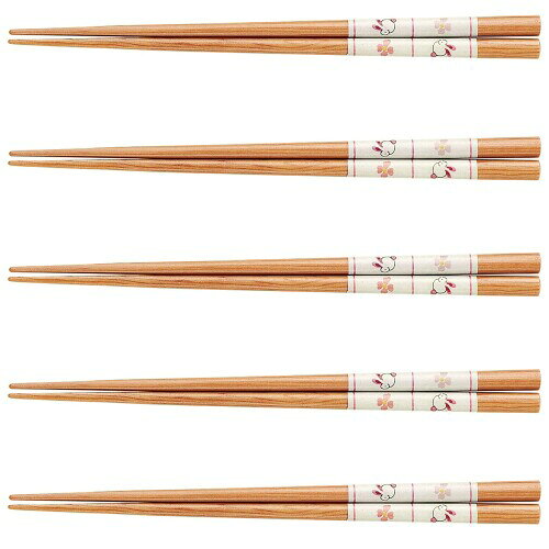 J-kitchens 箸 セット 5膳 木製 Dinner Standard うさぎ小紋20.5cm 日本製