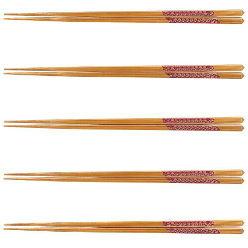 J-kitchens 箸 セット 5膳 木製 Dinner Standard 細竹青海波R 22.5cm 日本製