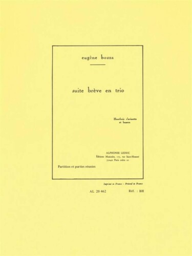 ボザ : 木管三重奏のための小組曲 (オーボエ、クラリネット、ファゴット) ルデュック出版