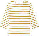 (アルベ) カジュアル Arbe(アルベ) 飲食 カフェ 制服 メンズ レディース 男女兼用 ボーダー マリンテイスト 綿100 七分袖 バスクシャツ AS8253 C-8 ホワイト×ゴールド SS
