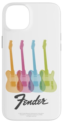 Fender Multicolor Rainbow Stratocaster Rock Guitars スマホケース iPhone 14 Plus 用