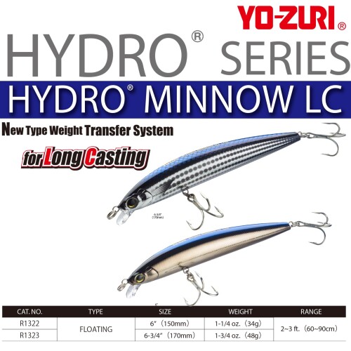 マニッシュボーイのYO-ZURI ソルトルアー ハイドロミノー LC フローティング 170mm カラー:ブラックバック｜アングル2