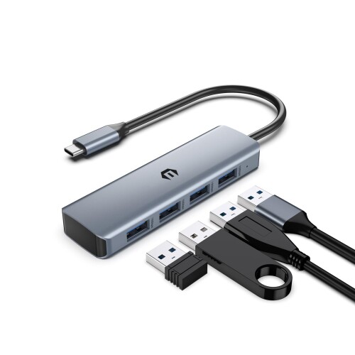 1 つの USB C 3.2 のハブ、USB C のハブ USB C のディバイダーの複数の港のアダプター 10Gbps データ ハブに付き 4 つ 50cm/1.6ft の長さケーブル、MacBook Air/Pro、iMac、iPad ...