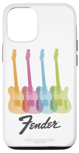 Fender Multicolor Rainbow Stratocaster Rock Guitars スマホケース iPhone 12/12 Pro 用