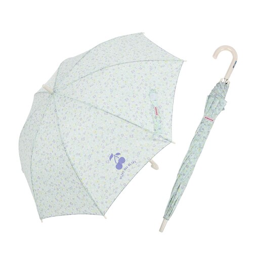 小川(Ogawa) キッズ長傘 ジャンプ式 58cm 8本骨 OLIVE des OLIVE ミント 花柄 ワンポイントロゴ 抗菌手元 はっ水 ギフト 71002