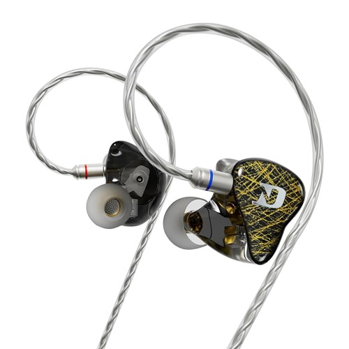 Hifi Kingdom ND-001ハイブリッド型(1DD+4BA)有線インイヤーモニターBlack No Mic