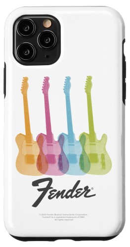 Fender Multicolor Rainbow Stratocaster Rock Guitars スマホケース iPhone 11 Pro 用