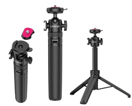 Ulanzi MT90 Cka クイックリリースミニ三脚 カメラ三脚 GoPro用三脚 Osmo Pocket 3、三脚 Osmo Pocket 4用三脚 【5段伸縮&自由調節】MT-90カメラ三脚は、21cm〜62cmまで調整可能な5段伸縮構造を採用。自撮り棒として手持ち撮影ができるだけでなく、脚を開いてデスクトップ三脚としても使用できます。ノブのロックを解除するだけで三脚を素早く展開でき、展開時の直径は約26cm、耐荷重は最大1.5kg。小型ながら安定性に優れ、風景撮影にも対応します。撮影シーンに合わせてお好みの長さに調整でき、使用の自由度が大幅に向上します。 【軽量・小型で持ち運びに便利】CKAクイックリリース三脚は、わずか189gの軽量設計。折りたたむと約21.5cmとコンパクトになり、バッグやポケットにもすっきり収納できます。GoPro、Insta360 X5、Osmo Pocket 3、4に対応し、クイックリリース機能により、機器の付け替えも手間なくスムーズに行えます。 【2in1 三脚+自撮り棒】GoPro用アダプターと1/4インチネジを標準装備し、GoPro、Insta360 X5、Osmo Pocket 3、4などのカメラに加え、スマートフォンホルダーの使用も可能。自撮り棒と三脚が一体化したデザインで、手持ち撮影はもちろん、三脚としてVlog撮影や動画鑑賞など、さまざまなシーンで活躍します。 【360度調整&コールドシューマウント】精密に設計されたアルミ合金製ボールヘッドを採用し、縦位置調整にも対応。ポートレート撮影に最適です。さらに360度回転調整が可能なため、思い通りのアングルに簡単にセッティングできます。回転式コールドシューマウントを搭載しており、撮影時にマイクやフィルライトなどのアクセサリーを手軽に取り付けられます。 【超便利・簡単取付】CKAクイックリリースはワンタッチで着脱可能。機器の付け替えのたびにネジを締めたり緩めたりする必要がありません。ベースには独自設計のU字型係合溝を採用し、所定位置に装着すると自動でロックが作動。確実な位置決めと即時ロックを実現し、アクションカメラ使用時でも落下の心配がなく安心です。CKAクイックリリースエコシステムにより、バックパッククリップなど他のCKA製品との組み合わせも可能です。 商品コード20081809658商品名Ulanzi MT90 Cka クイックリリースミニ三脚 カメラ三脚 GoPro用三脚 Osmo Pocket 3、三脚 Osmo Pocket 4用三脚型番S027カラーブラック※他モールでも併売しているため、タイミングによって在庫切れの可能性がございます。その際は、別途ご連絡させていただきます。※他モールでも併売しているため、タイミングによって在庫切れの可能性がございます。その際は、別途ご連絡させていただきます。