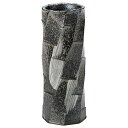 丸伊製陶 信楽焼 へちもん 花瓶 フラワーベース 一輪挿し 黒 白 斜め削ぎ 陶器 MR-M166