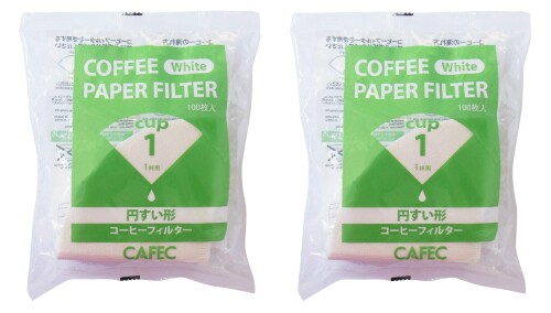 三洋産業 コーヒーフィルター ホワイト 1杯用 CAFEC 両面クレープ加工 1杯用 酸素漂白 AME-7119 100枚入 2個セット