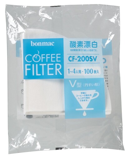 bonmac ボンマック コーヒー フィルター 1~4杯用 酵素漂白V型フィルター CF-200SV 100枚入り #858318