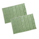 日本製 抗菌防臭&吸水速乾バスマット レチカータ 45×60cm グリーン 2枚組