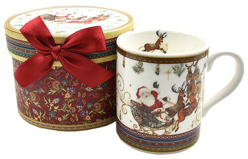Rakuten - パシフィックGLD 電子レンジ対応 マグカップ クリスマス 『ロイヤルアーデン(ROYAL ARDEN)』 ニューボーンチャイナ ギフトボックス入り 250ml 直径約7.5×H8(取っ手含むW10)cm No.36176