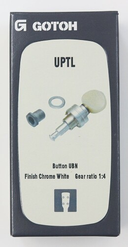 GOTOH ウクレレ用プラネタリーチューナー、UBNボタン、クロームホワイト(UPTL-UBN-...