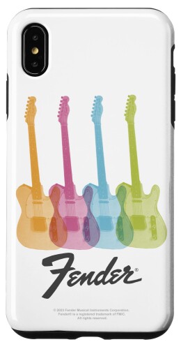 Fender Multicolor Rainbow Stratocaster Rock Guitars スマホケース iPhone XS Max 用