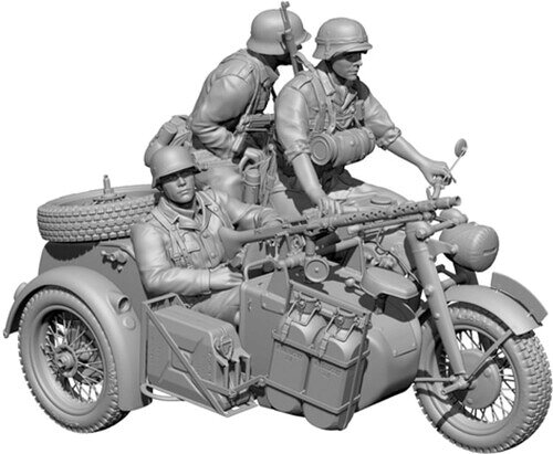 ソルモデル 1/35 WWII ドイツ KS750軍用サイドカー 乗員3体付 3Dプリンター製キット MM879 (オートバイ)