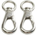近藤 ナスカン 金具 レバーフック バッグ レザークラフト キーホルダー じょうぶ 日本製 バネ式 ティアドロップ ラウンド型 2個セット ニッケル 内径15m...