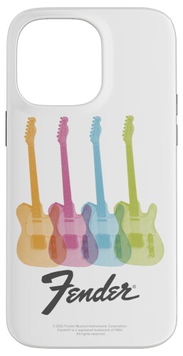 Fender Multicolor Rainbow Stratocaster Rock Guitars スマホケース iPhone 14 Pro Max 用