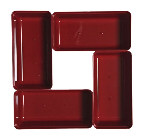 若泉漆器 重箱用仕切 6.5寸重用ブロック仕切4.5個用ハーフ仕切 朱4個 H-154-20A -