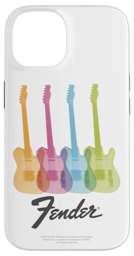 Fender Multicolor Rainbow Stratocaster Rock Guitars スマホケース iPhone 14 用