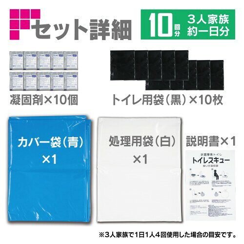 ファイン 災害用 簡易トイレ トイレスキュー 10回分 凝固剤 汚物袋 日本製 非常時 停電 断水 抗菌 消臭 FIN-841 mannishboy-24858323 マニッシュボーイ サンプル画像3
