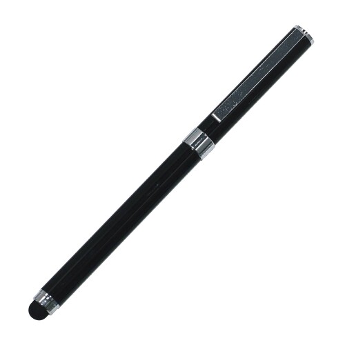 日本製モスグリーン牛革ペントレイ スマホタッチ・メタルキャップ式ボールペンエクストラセット 黒 TRAMG-QSJW700-B