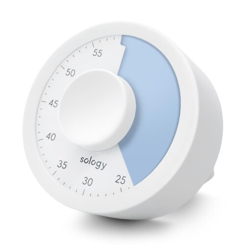 sology(ソロジー) 勉強タイマー MIRAI TIMER 丸型 残り時間が見える 学習タイマー 勉強 料理 ミーティング タスク管理 フィットネス 筋トレ 卓上 かわいい おしゃれ ブルー