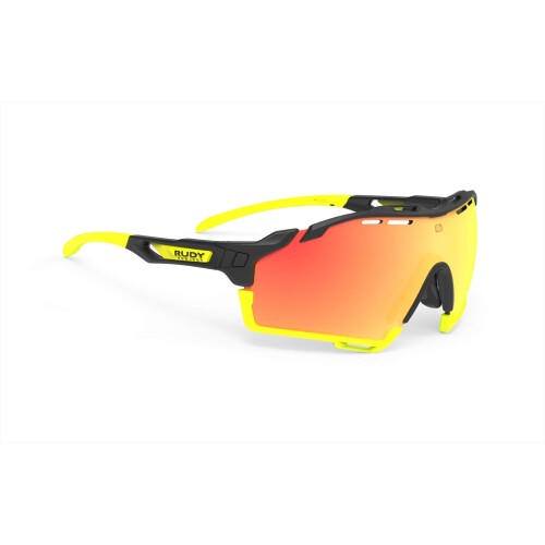 (ルディプロジェクト) RUDYPROJECT スポーツサングラス CUTLINE カットライン ブラックマット フレーム/マルチレーザーオレンジレンズ バンパーイエロー SP634006-0001