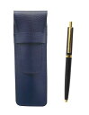 2個パック シボ革ペンケース青 AP300昭和40年代復刻ノック式金属クリップシャープペンセット 黒 SASL-AP300S-B-2